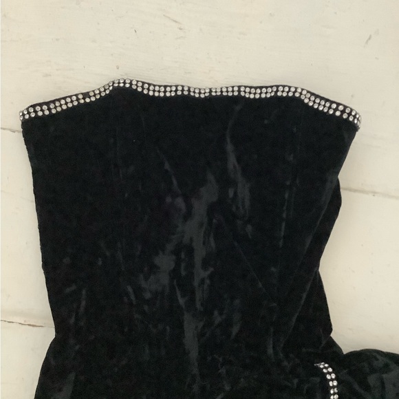 80s vintage velvet big bow dress small xs - Picture 6 of 10